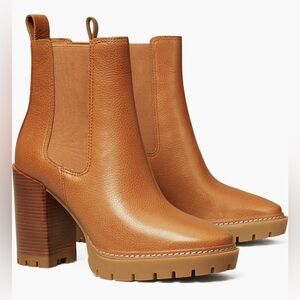 Tory Burch Chelsea lug bootie++7+Blanched Almond 70+Almond tumbled Leather
